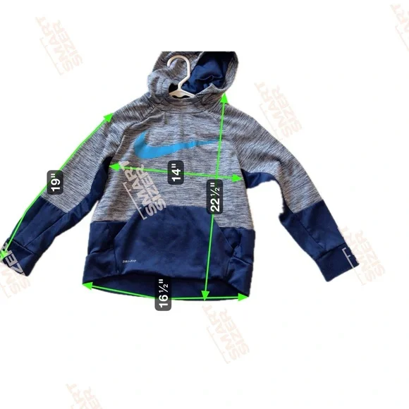 Nike Kids Blue and Gray Dri-FIT Hoodie size medium - Picture 4 of 5